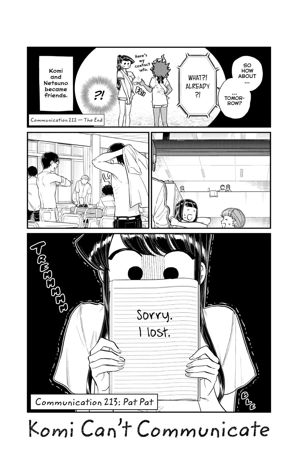 Komi Can’t Communicate Chapter 213