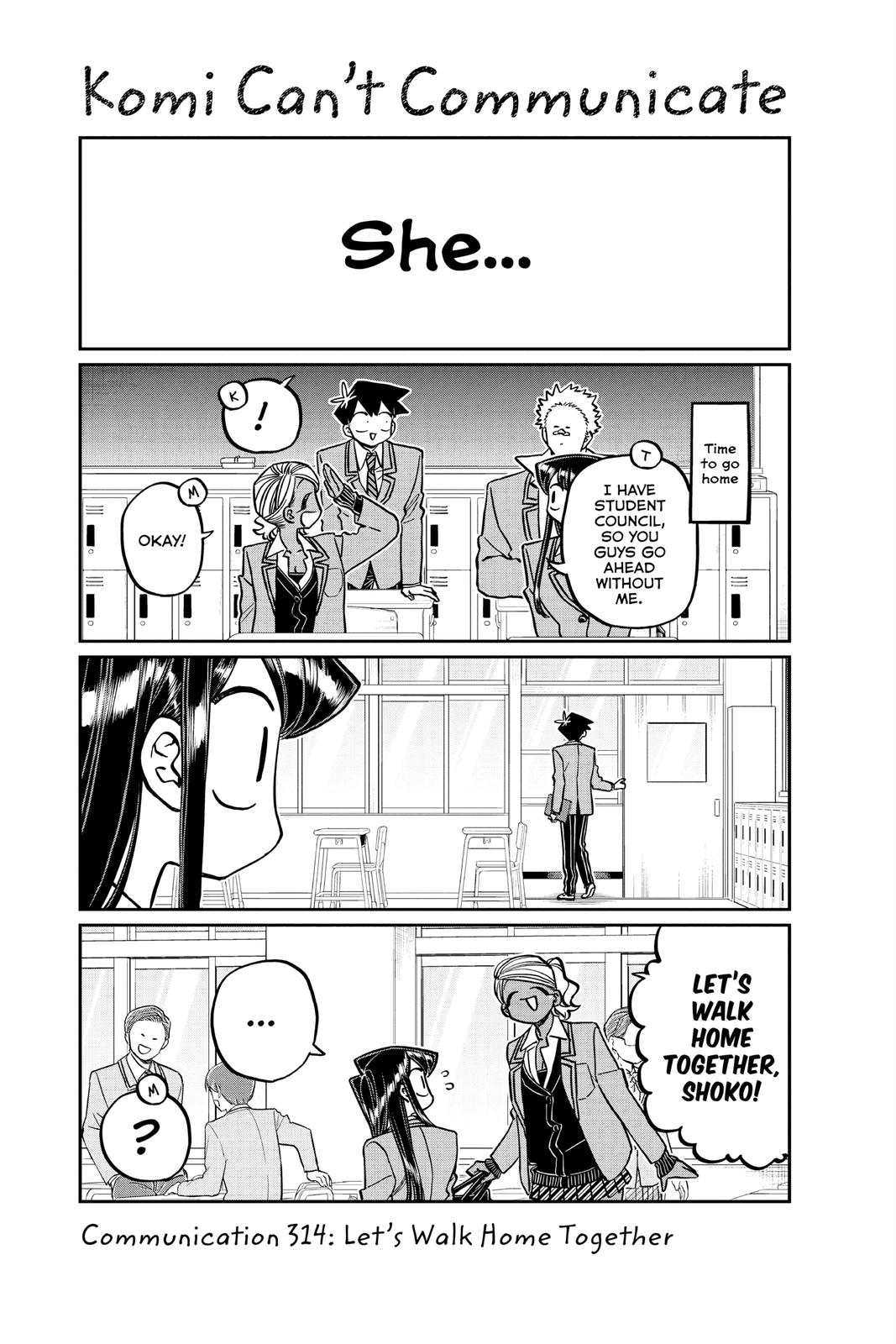 Komi Can’t Communicate Chapter 314
