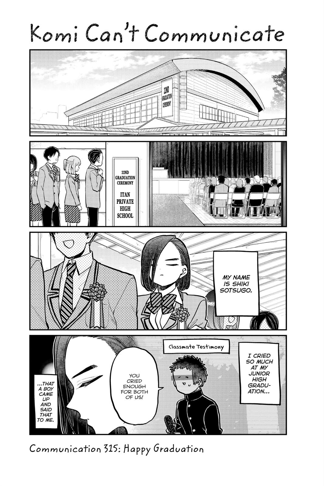 Komi Can’t Communicate Chapter 314