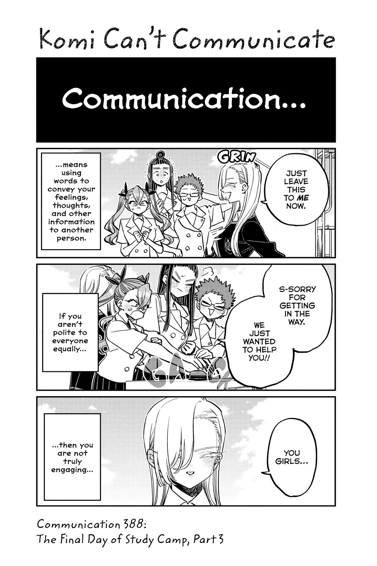 Komi Can’t Communicate Chapter 388
