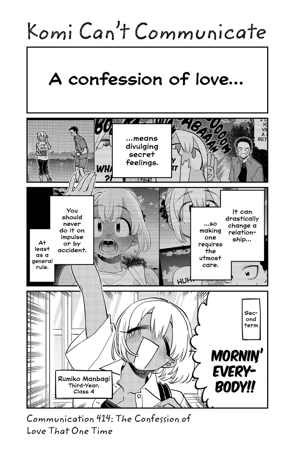 Komi Can’t Communicate Chapter 414
