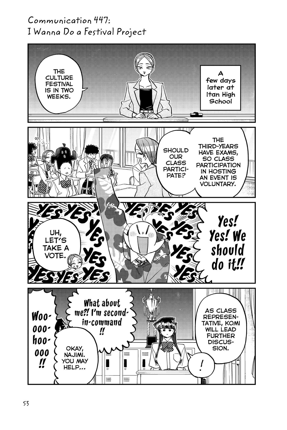 Komi Can’t Communicate Chapter 447