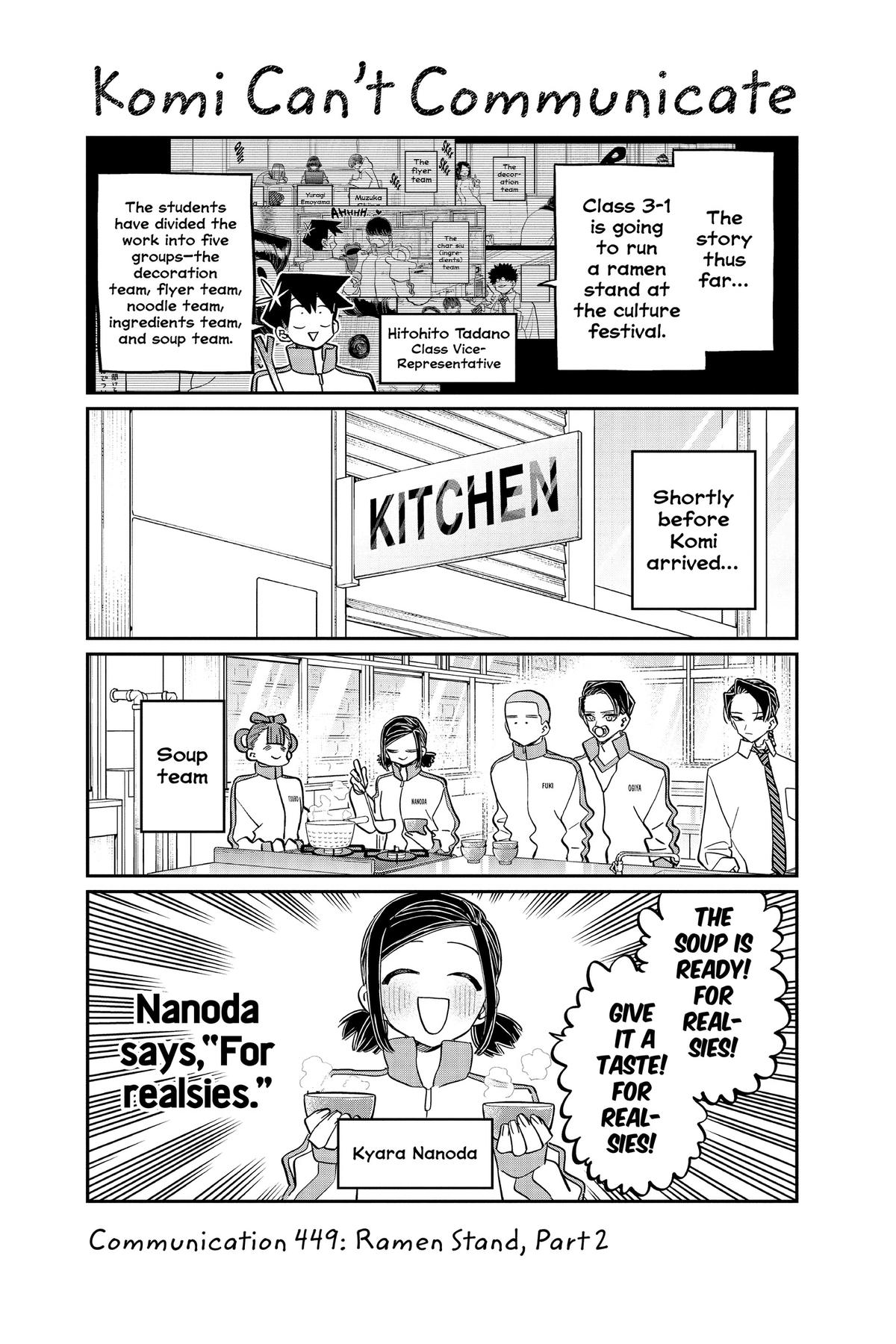 Komi Can’t Communicate Chapter 449