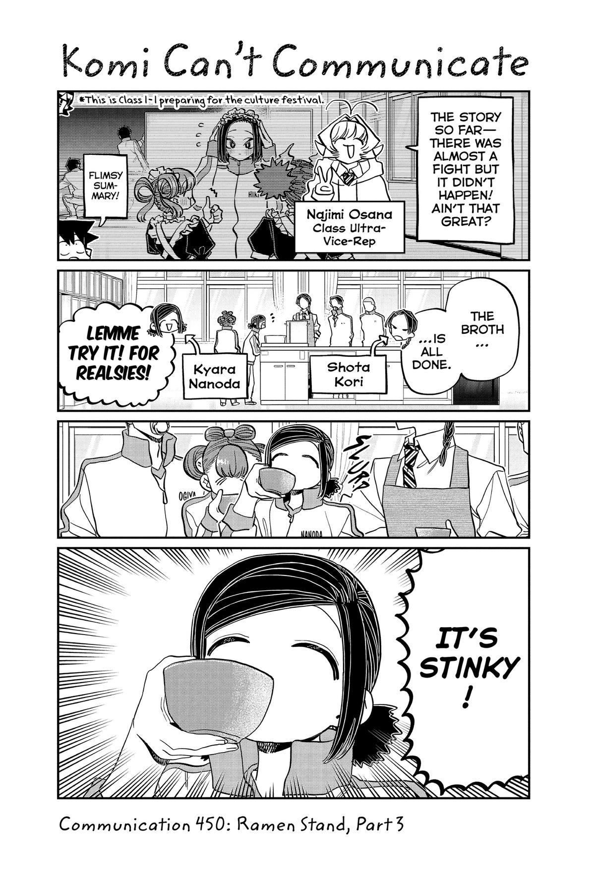 Komi Can’t Communicate Chapter 450